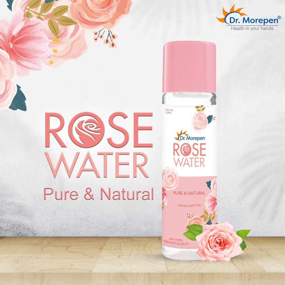 2 - Dr. Morepen Pure & Natural Rose Water,  120 ml  for All Types of Skin (Pack of 3) 