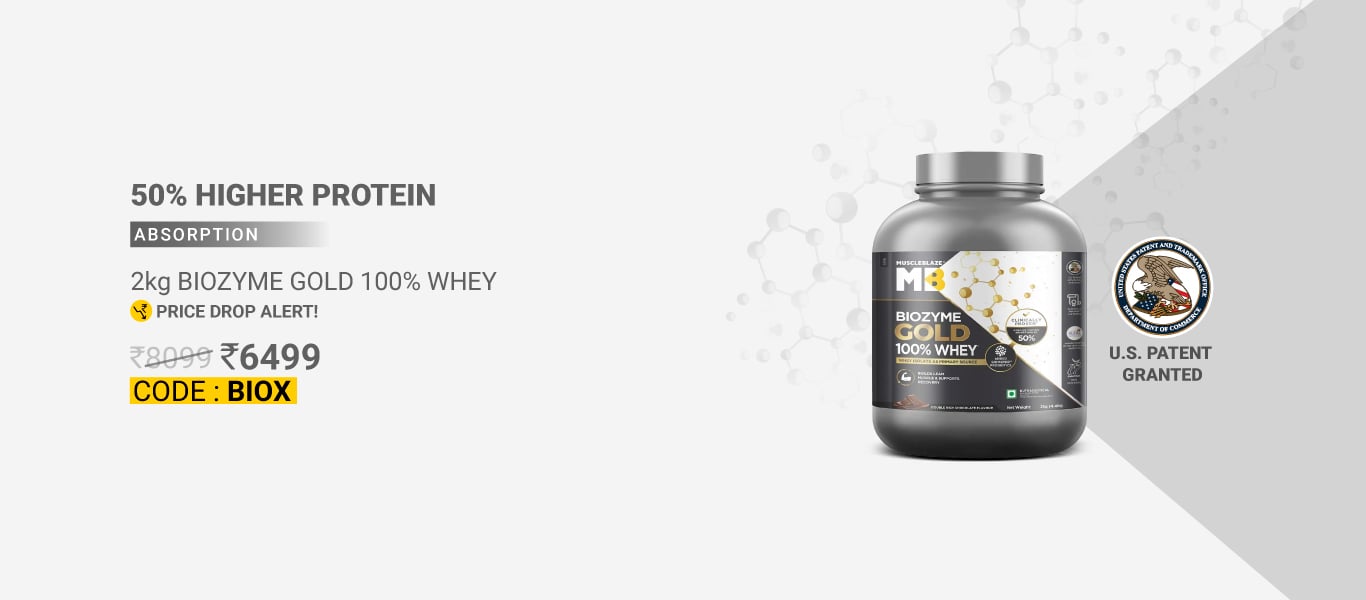 Price Drop Alert: 2kg Biozyme Gold Whey Range @ 6499 using BIOX