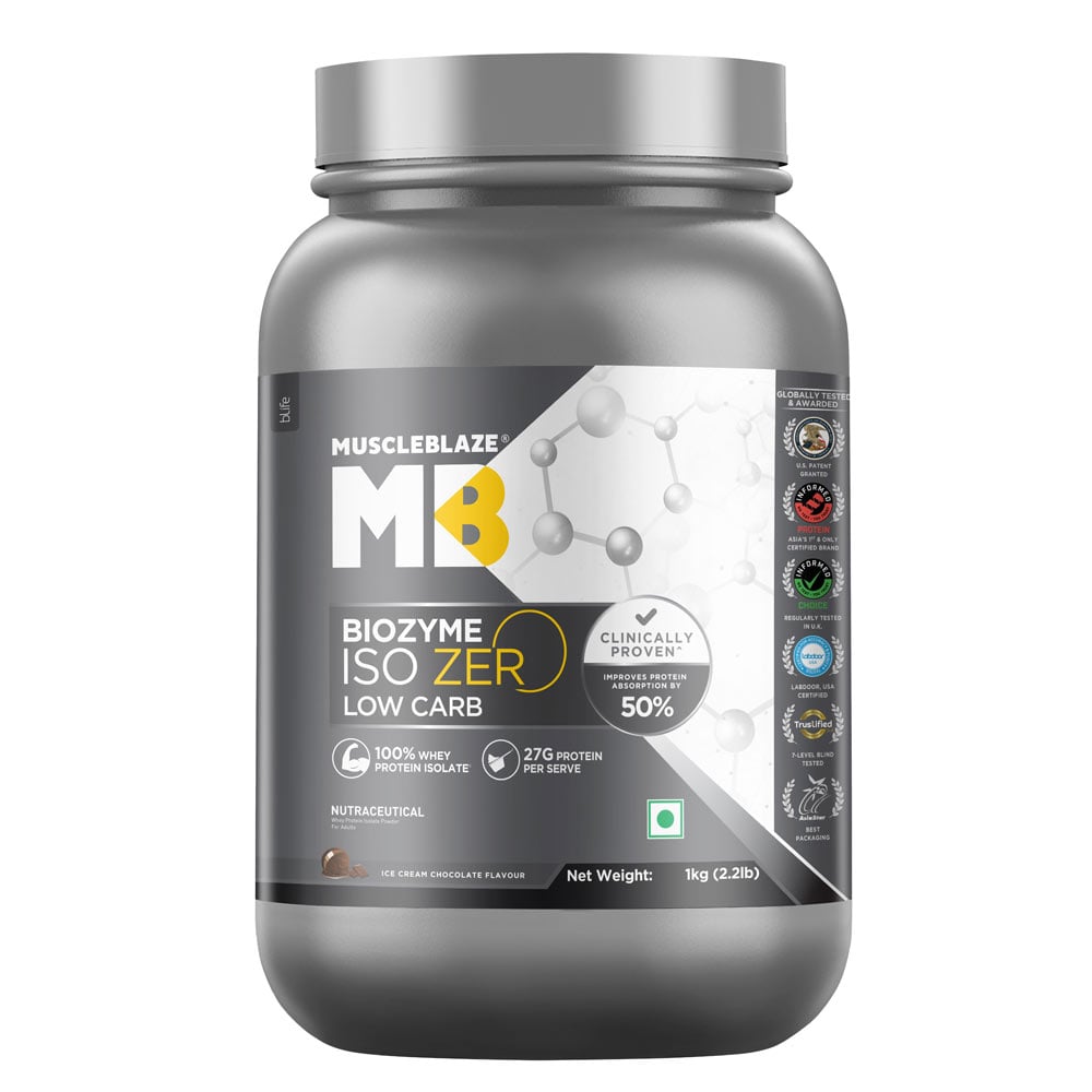 MuscleBlaze Biozyme Iso-Zero,  2.2 lb  Low Carb Ice Cream Chocolate 