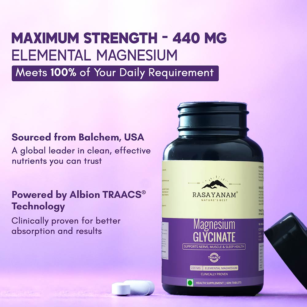 6 - Rasayanam Magnesium Glycinate,  Unflavoured  60 tablet(s) 