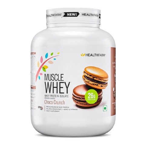 1 - Healthfarm Muscle Whey,  4.4 lb  Choco Crunch 