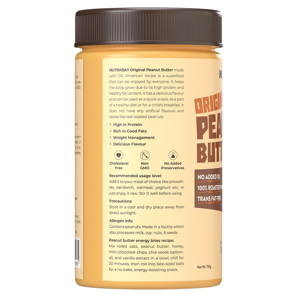 6 - Nutrabay Foods Original Peanut Butter,  750 g  Creamy 