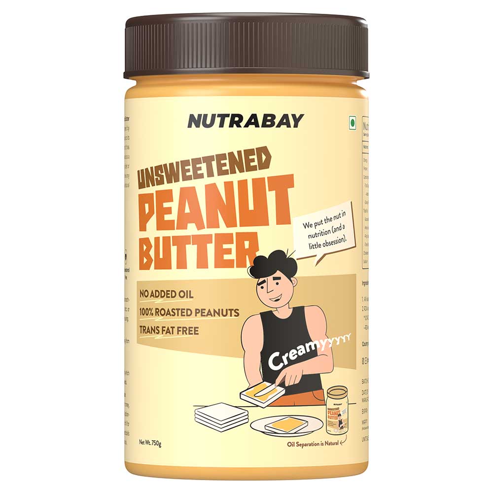 1 - Nutrabay Foods All-Natural Peanut Butter,  750 g  Unsweetened, Creamy 
