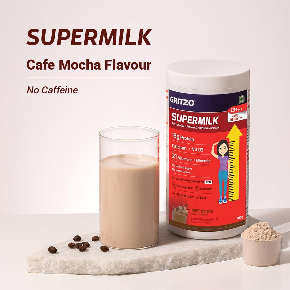 2 - Supermilk Height+ for Girl 13+ years,  400 g  Cafe Mocha  13+ Yrs  Girl  Height+