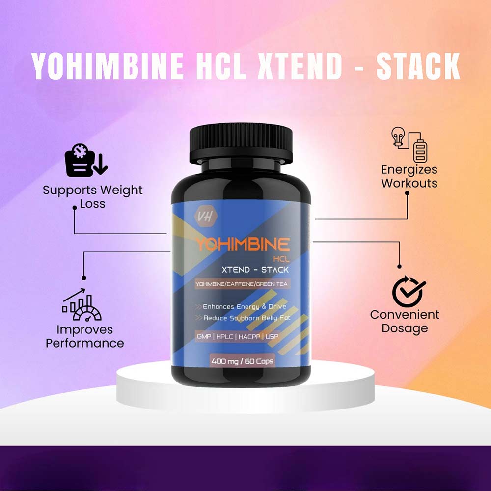 3 - Vitaminhaat Yohimbine HCL Xtend - Stack,  60 capsules  Unflavoured 