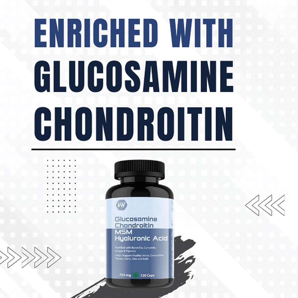 3 - Vitaminhaat Glucosamine Chondroitin MSM Hyaluronic Acid,  120 capsules 