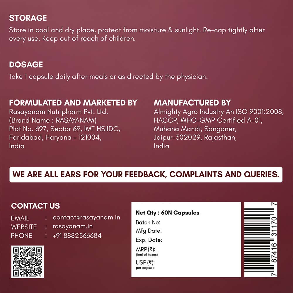 10 - Rasayanam Plant Based Vitamin B12,  120 capsules  Unflavoured 
