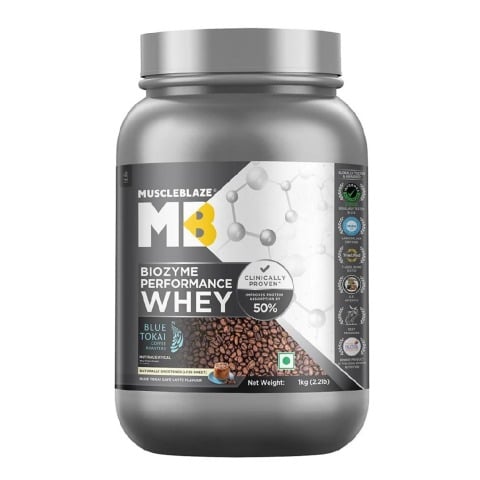 3 - MuscleBlaze Biozyme Performance Whey, 2.2 lb Blue Tokai Cafe Latte