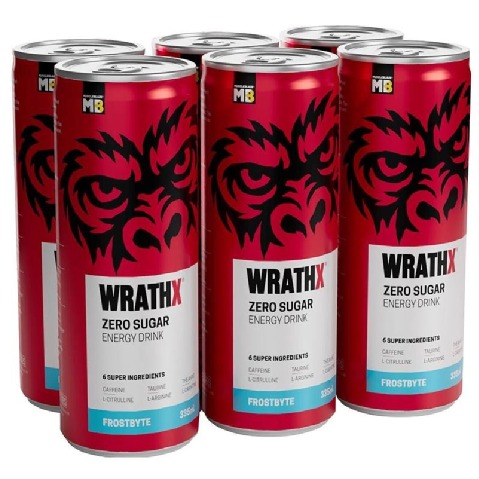 8 - MuscleBlaze WrathX Energy Drink,  335 ml  Frostbyte (Pack of 6) 