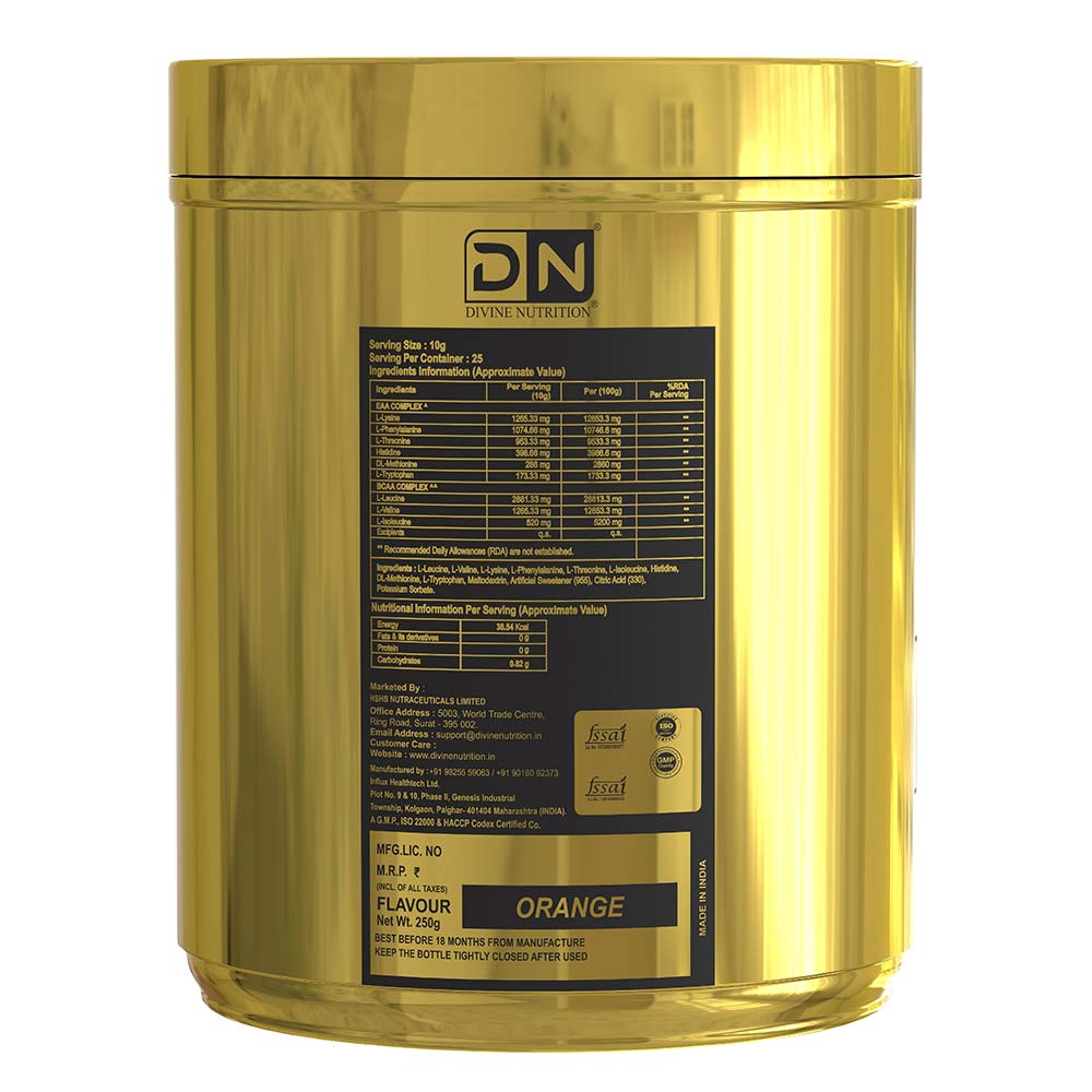 3 - Divine Nutrition EAA,  Orange  0.55 lb  25 Servings 