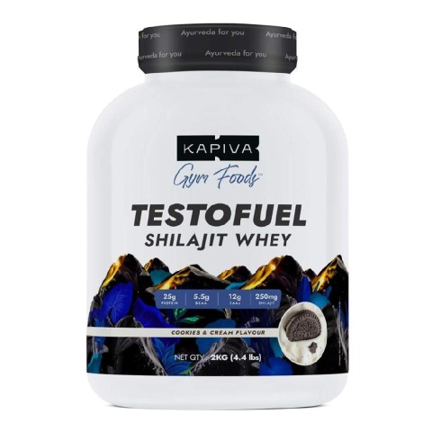 1 - Kapiva Him Foods Testofuel Shilajit Whey Protein,  4.4 lb  Cookies & Cream 