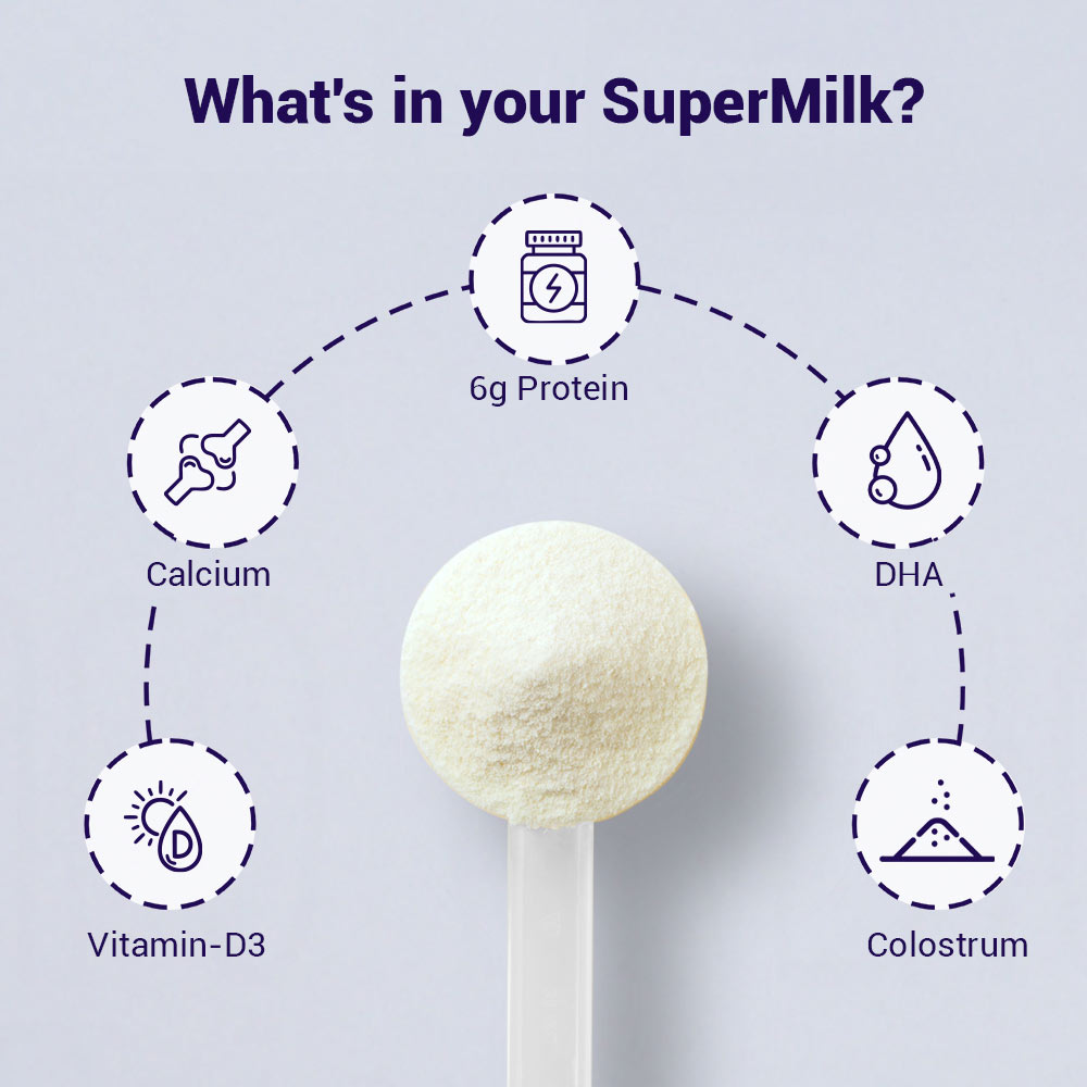 4 - Supermilk Personalized Protein and Nutrition Drink Mix for 2-6 y Girl Overall Growth,  300 g  Creamy Vanilla  2-6 Yrs  Boy/Girl  Overall Growth