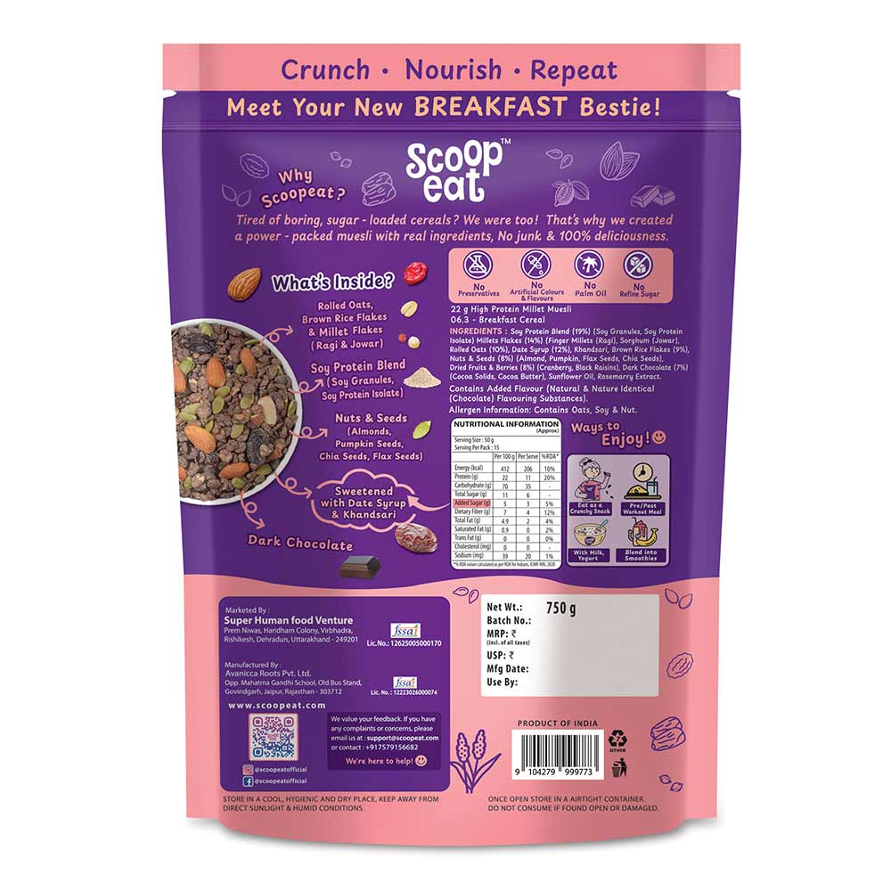 2 - Scoopeat Millet Muesli,  750 g  High Protein 