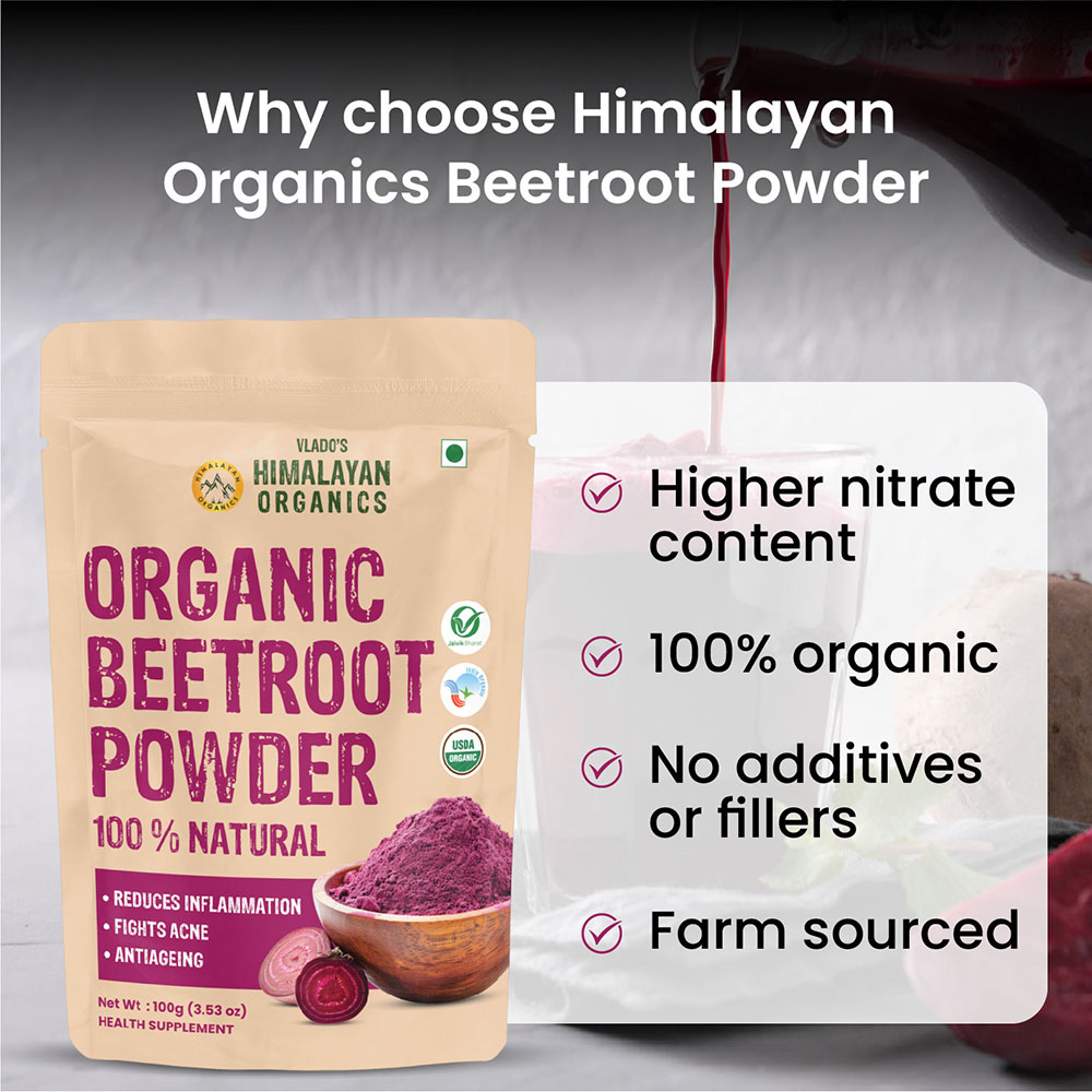 10 - Vlado's Himalayan Organics Organic Beetroot Powder,  100 g 