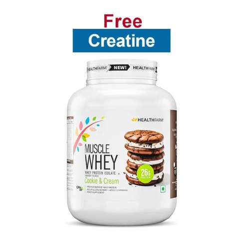 Healthfarm Muscle Whey,  4.4 lb  Cookies & Cream 
