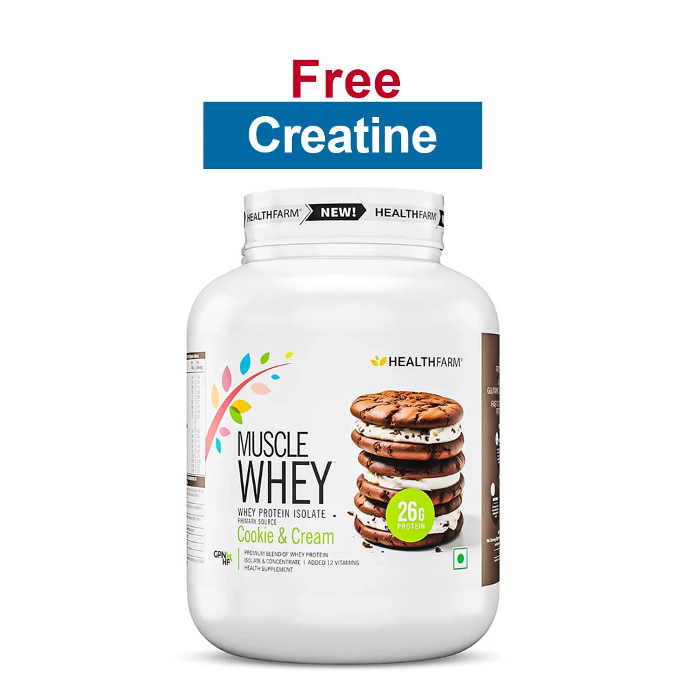 Healthfarm Muscle Whey,  4.4 lb  Cookies & Cream 