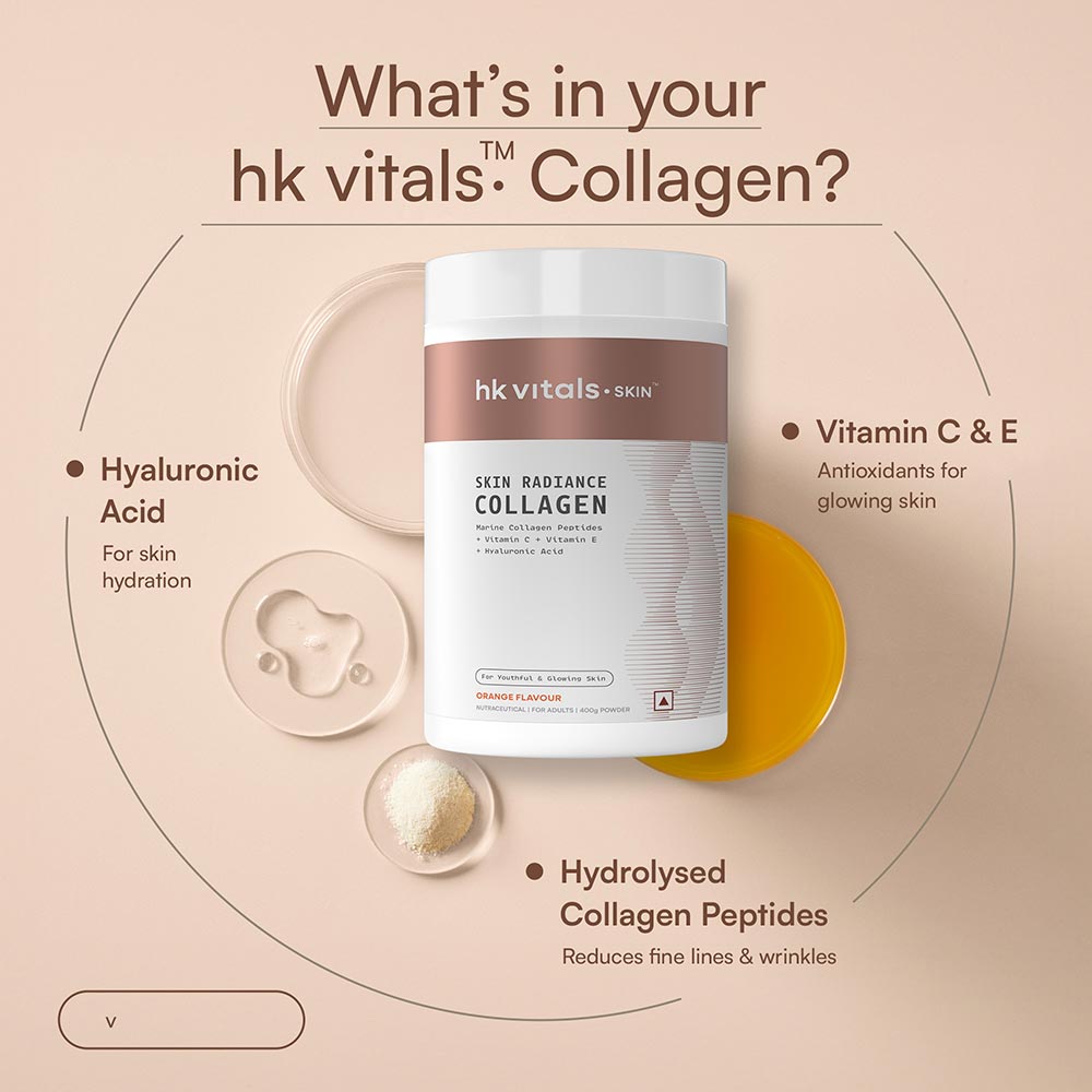 10-(4 - HK Vitals Skin Radiance Collagen, Marine Collagen 400 g Orange