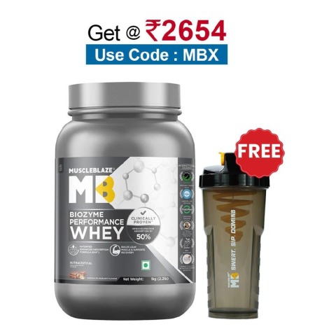 MuscleBlaze Biozyme Performance Whey, 2.2 lb Chocolate Hazelnut