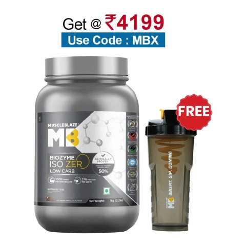 MuscleBlaze Biozyme Iso-Zero, 2.2 lb Low Carb Ice Cream Chocolate