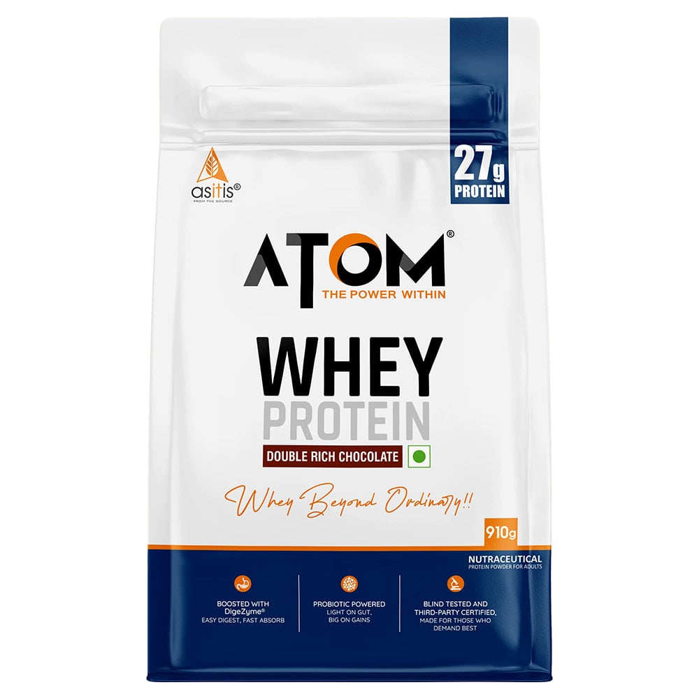 1 - AS-IT-IS Nutrition ATOM Whey Protein with Enzymes,  2 lb  Double Rich Chocolate 