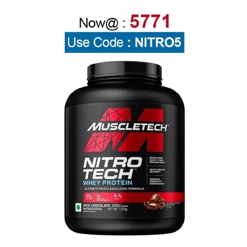 MuscleTech NitroTech Whey Protein, 4 lb Milk Chocolate - India