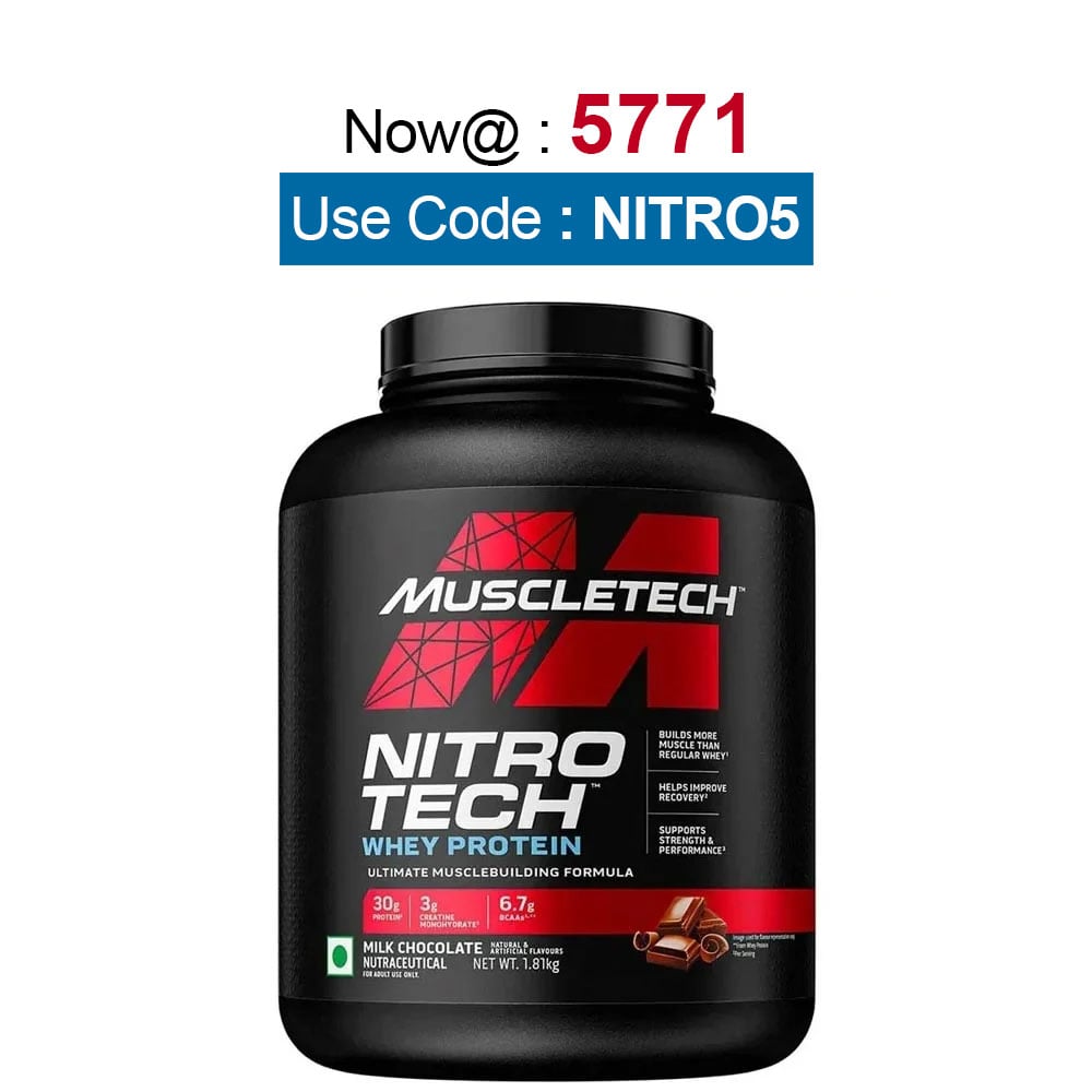 MuscleTech NitroTech Whey Protein, 4 lb Milk Chocolate - India