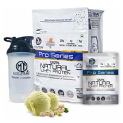 Muscle Trail Pro Series 100% Natural Whey Protein- 50 sachets/pack Kesar Kaju Pista (with Free Shaker Inside)