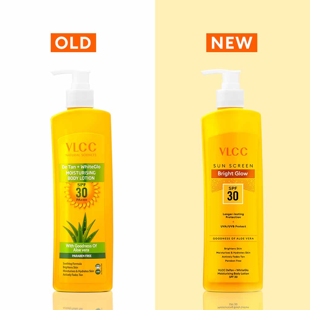 2 - VLCC DeTan + WhiteGlo Moisturising Body Lotion,  350 ml  with Goodness of Aloe Vera 