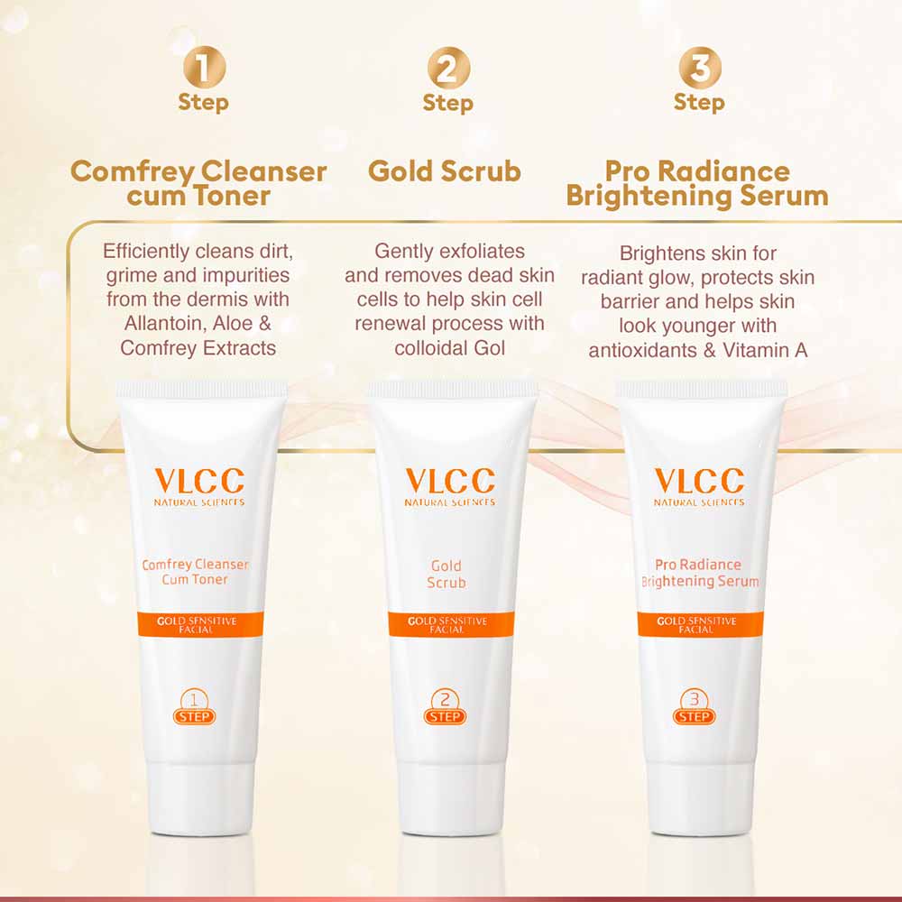 5 - VLCC Gold Facial kit,  60 g  for Sensitive Skin 