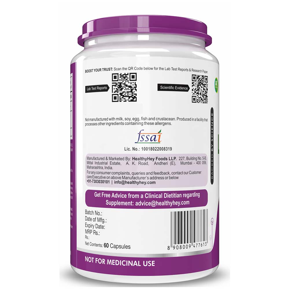 2 - HealthyHey Nutrition Acetyl L-Carnitine (ALCAR),  60 capsules  Unflavoured 