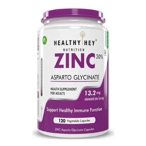 1 - HealthyHey Nutrition Zinc Glycinate,  120 capsules 