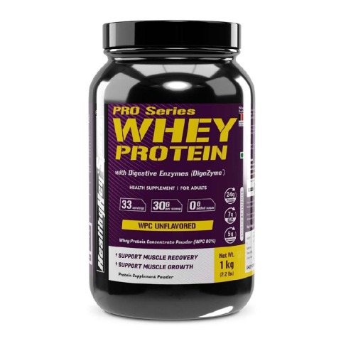 1 - HealthyHey Sports Whey Protein with Digestive Enzymes,  2.2 lb  Unflavoured 