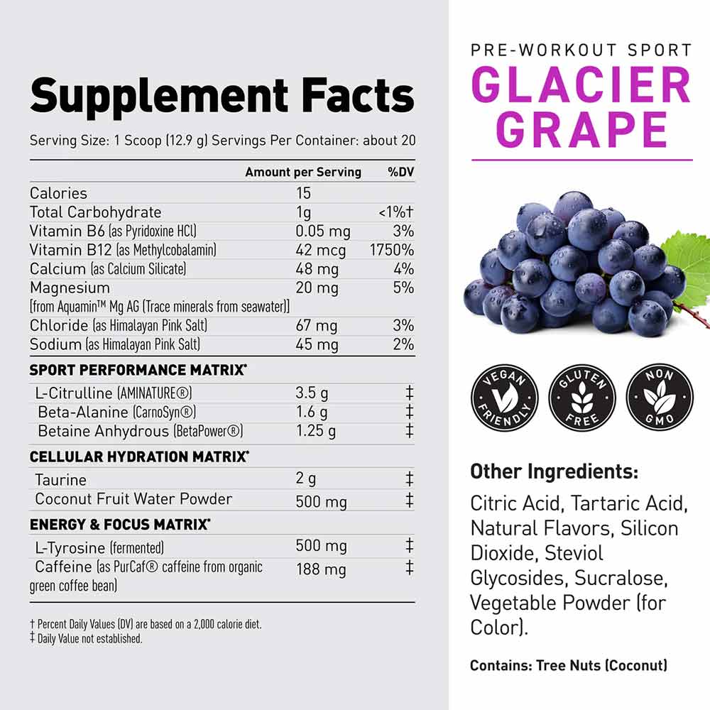 2 - Kaged Muscle Pre-Kaged Sport,  0.58 lb  Glacier Grape 