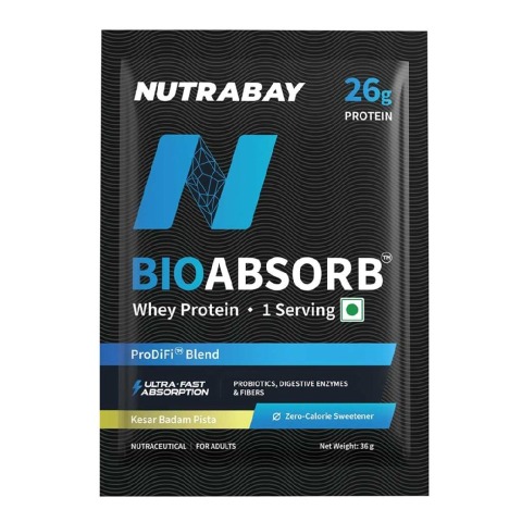 1 - Nutrabay BioAbsorb Whey Protein,  0.07 lb  Kesar Badam Pista 
