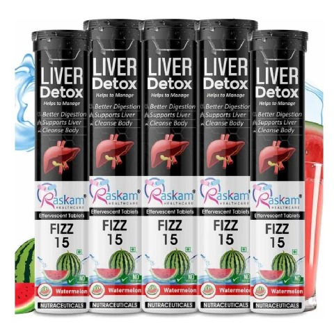 1 - Raskam Liver Detox Effervescent flavour Watermelon (Pack of 5),  15 tablet(s) 