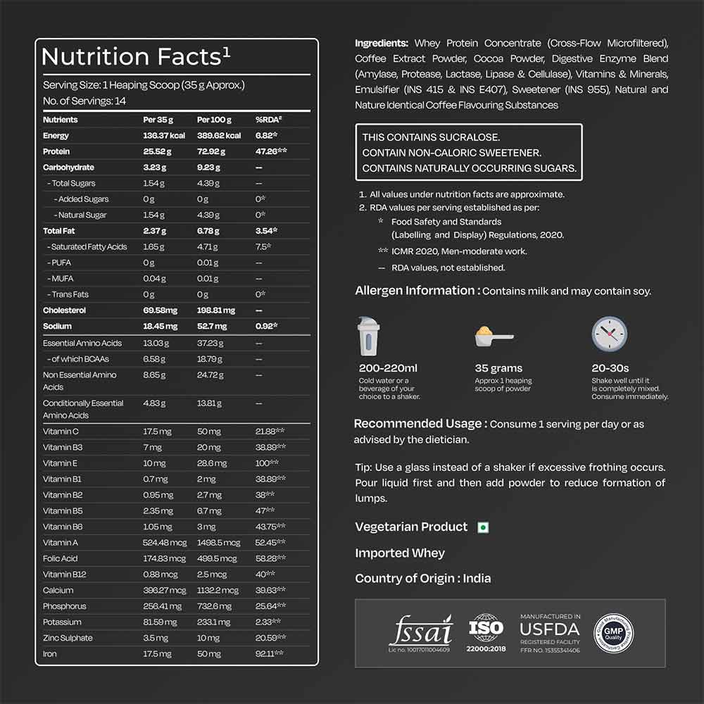 6 - Nutrabay Gold Concentrate Whey Protein,  1.1 lb  Cold Coffee 
