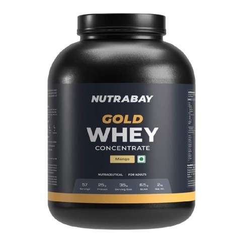 1 - Nutrabay Gold Concentrate Whey Protein,  4.4 lb  Mango 