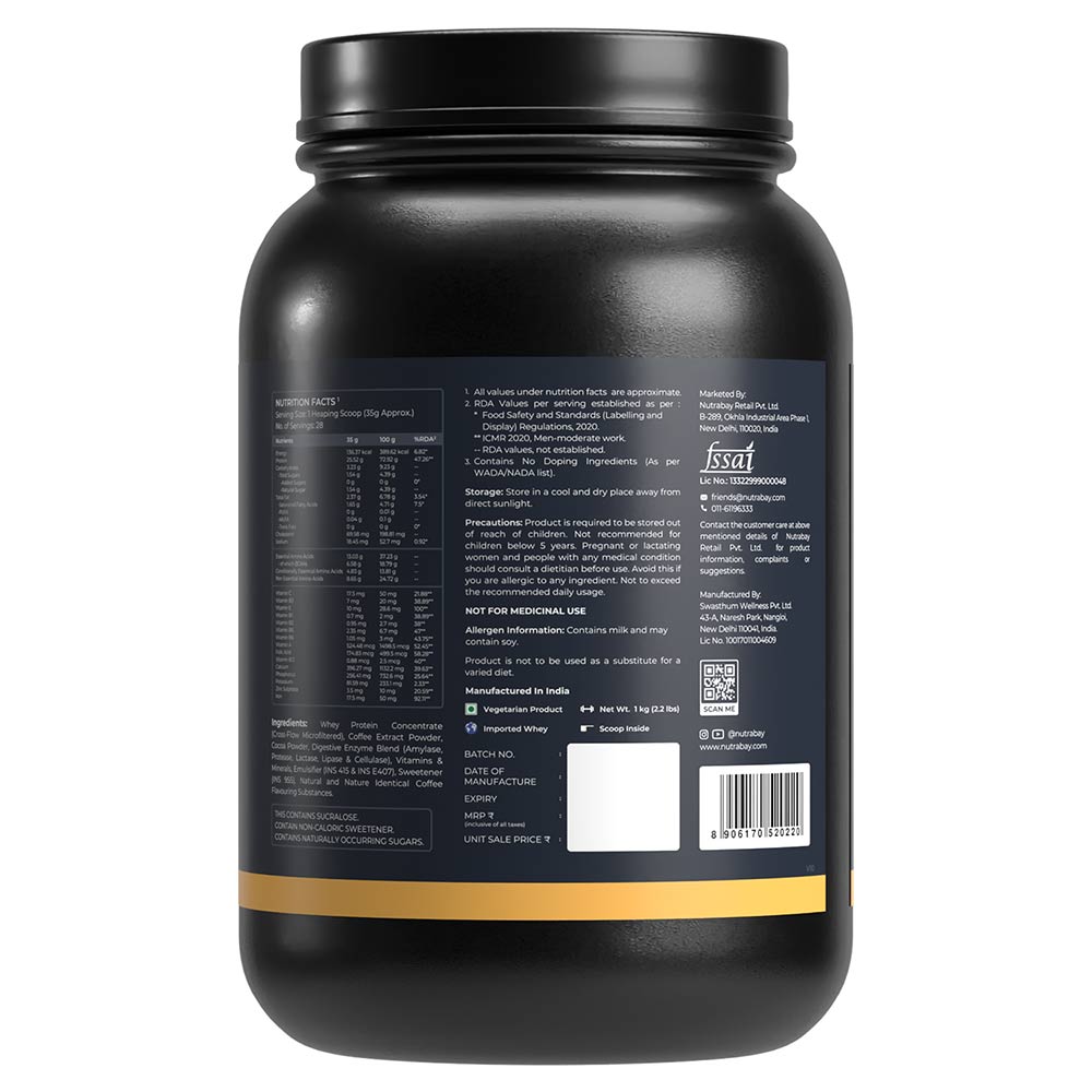 8 - Nutrabay Gold Concentrate Whey Protein,  2.2 lb  Cold Coffee 