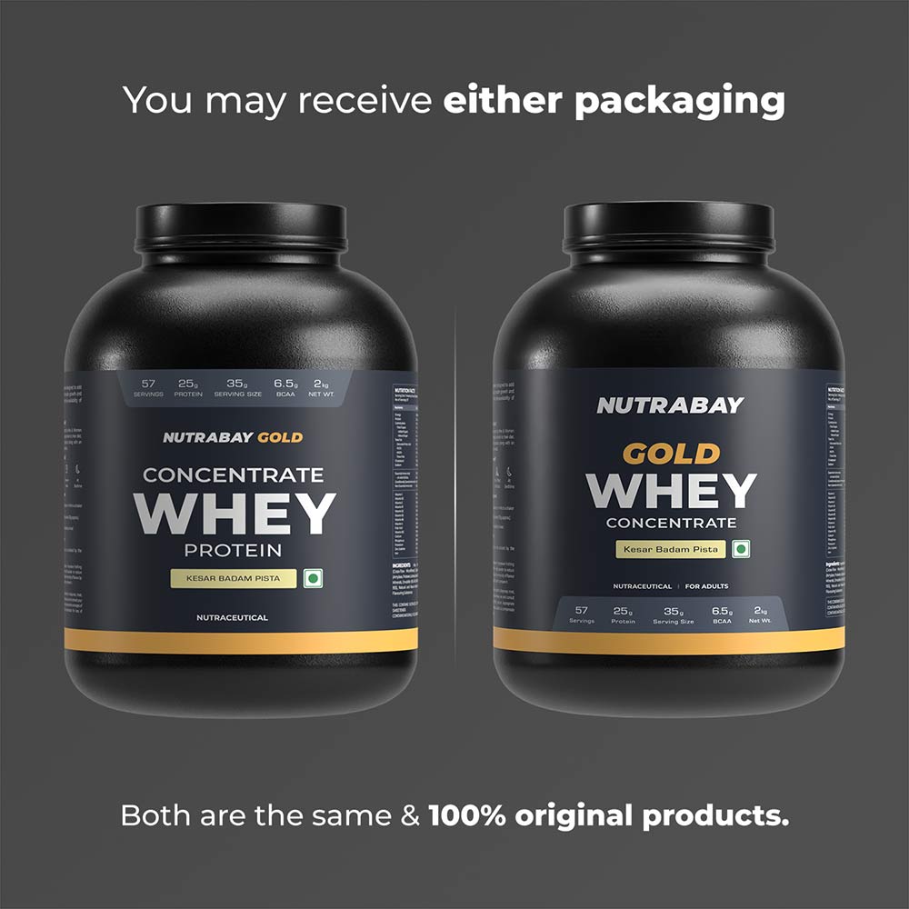 2 - Nutrabay Gold Concentrate Whey Protein,  4.4 lb  Kesar Badam Pista 