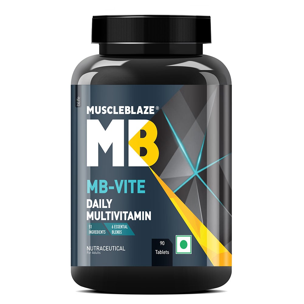 8 - MuscleBlaze MB-VITE Daily Multivitamin, for Enhanced Energy, Stamina & Gut Health,  90 tablet(s)  Unflavoured 