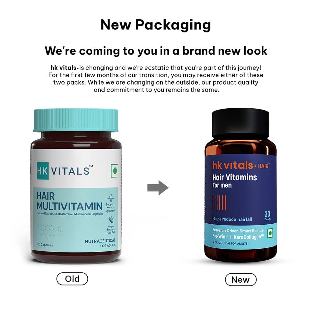 7 - HK Vitals Hair Vitamins for Men,  30 tablets  Unflavoured