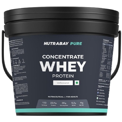 1 - Nutrabay Pure Concentrate Whey Protein, 8.8 lb Unflavoured