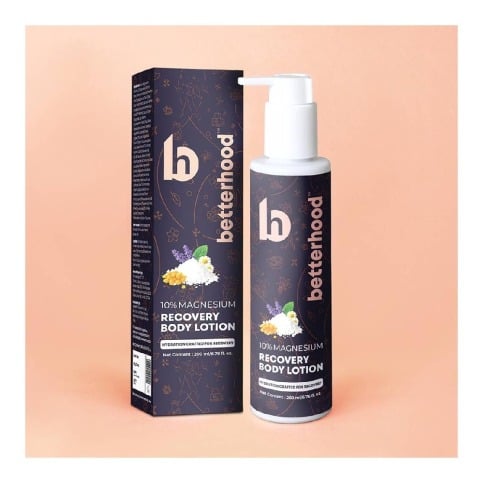 1 - betterhood 10% Magnesium Recovery Body Lotion,  200 ml  for Muscle Recovery & Sleep Support 
