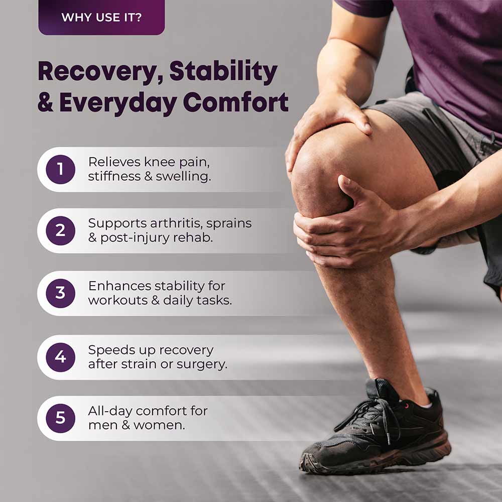3 - betterhood Premium Knee Sleeve with with Gel Pad & Side Stabilizers,  Black (Pack of 2)  Medium 