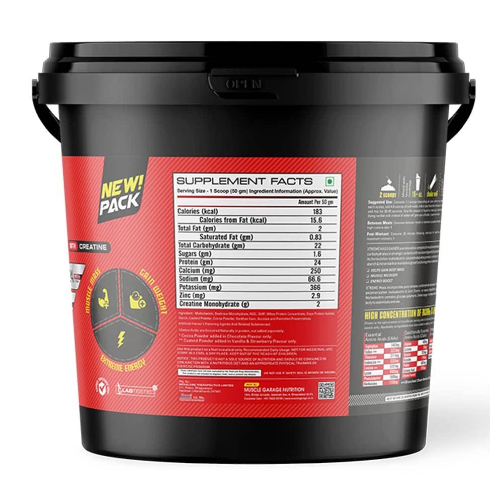 3 - Muscle Garage Xtreme Mass Gainer,  9.92 lb  Choco Caramel 