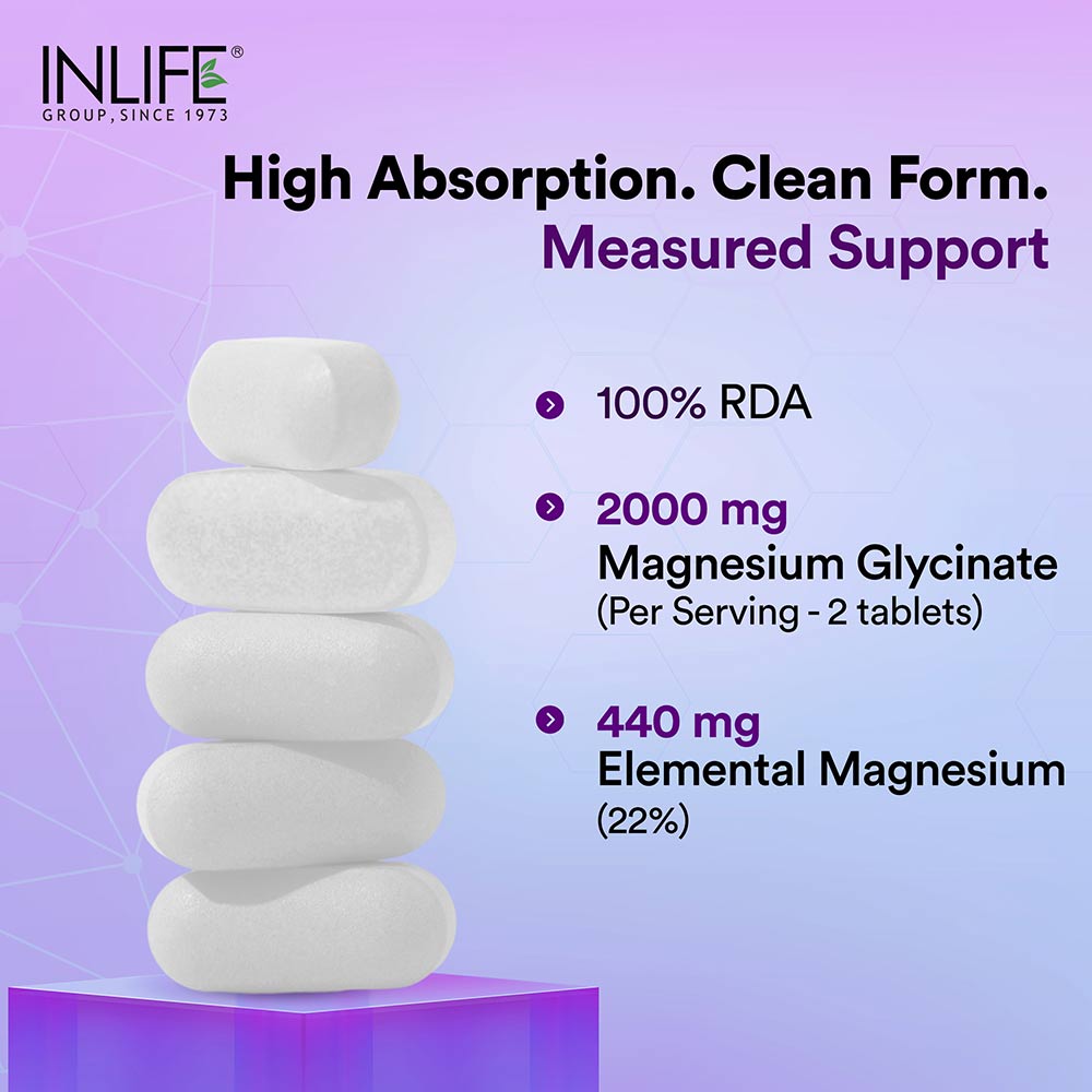 3 - INLIFE Magnesium Glycinate Forte,  Unflavoured  60 tablet(s) 