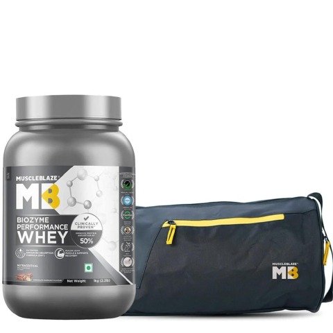 Biozyme Performance Whey 1 kg & Gym Bag Combo