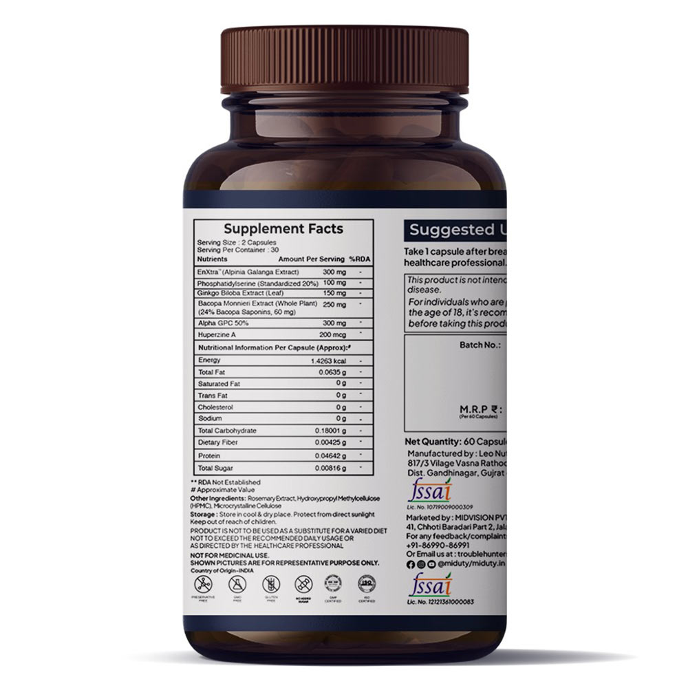 8 - Miduty Memory & Focus,  60 capsules 