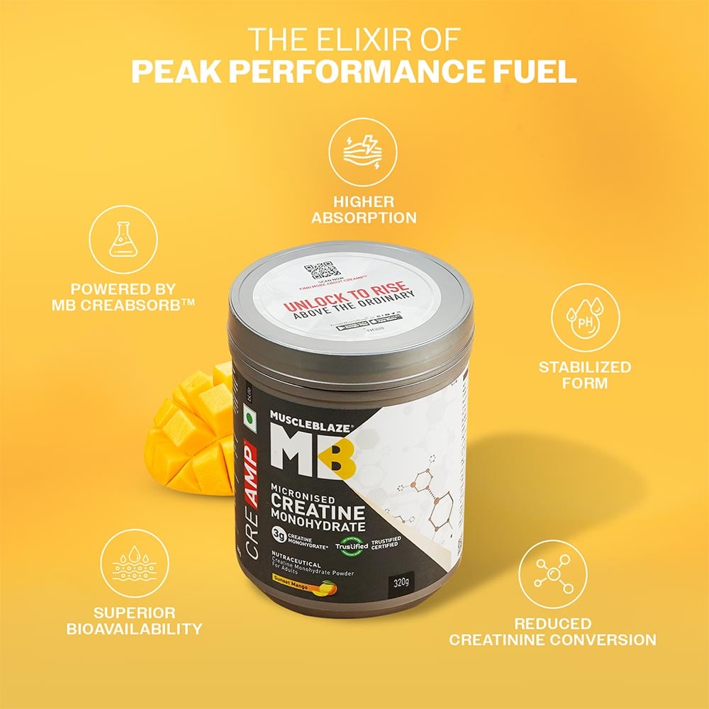 4 - MuscleBlaze Creatine Monohydrate CreAMP,  Sunset Mango  0.71 lb