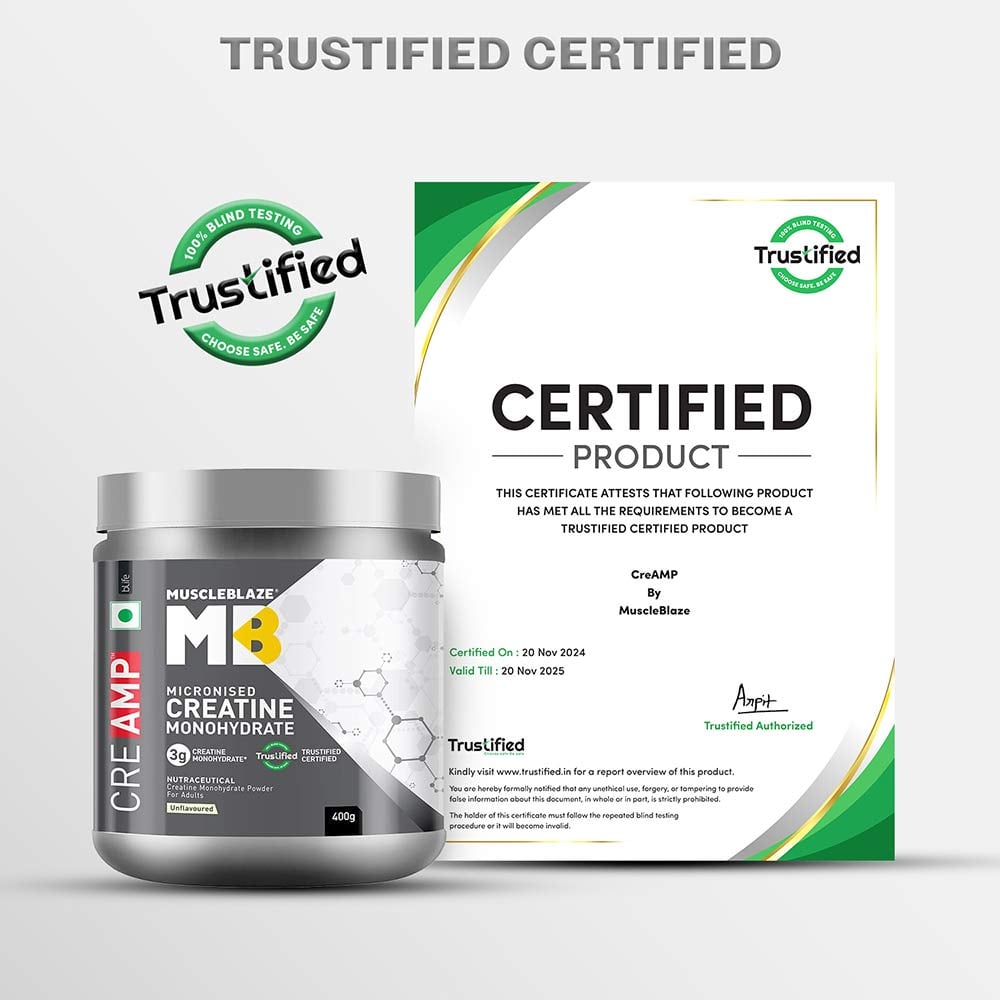 5 - MuscleBlaze Creatine Monohydrate CreAMP,  Unflavoured  0.88 lb